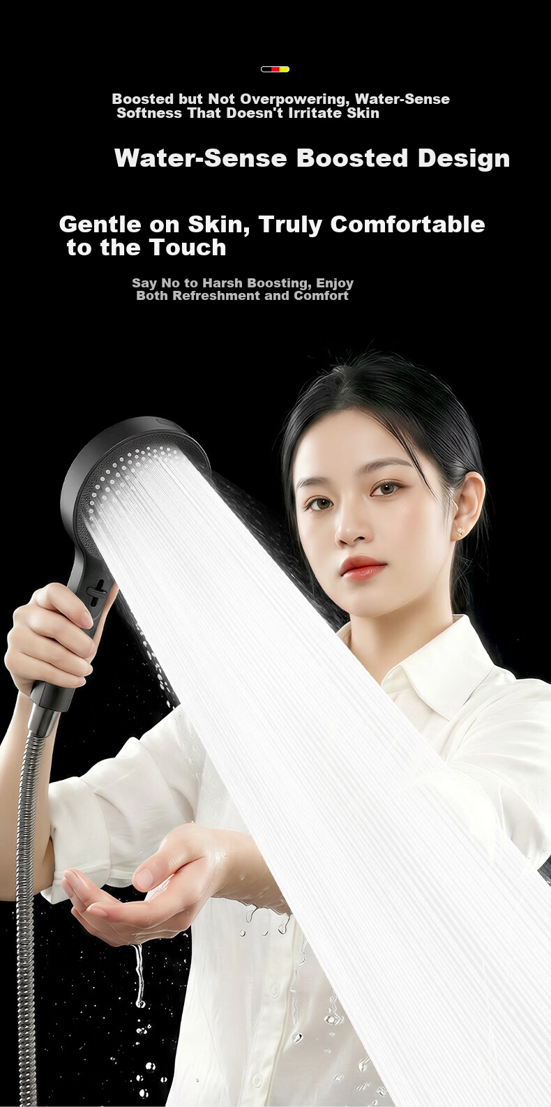 HOMK German Shower Set High-Pressure Shower Head with Hose Bathroom Shower Sprayer 3