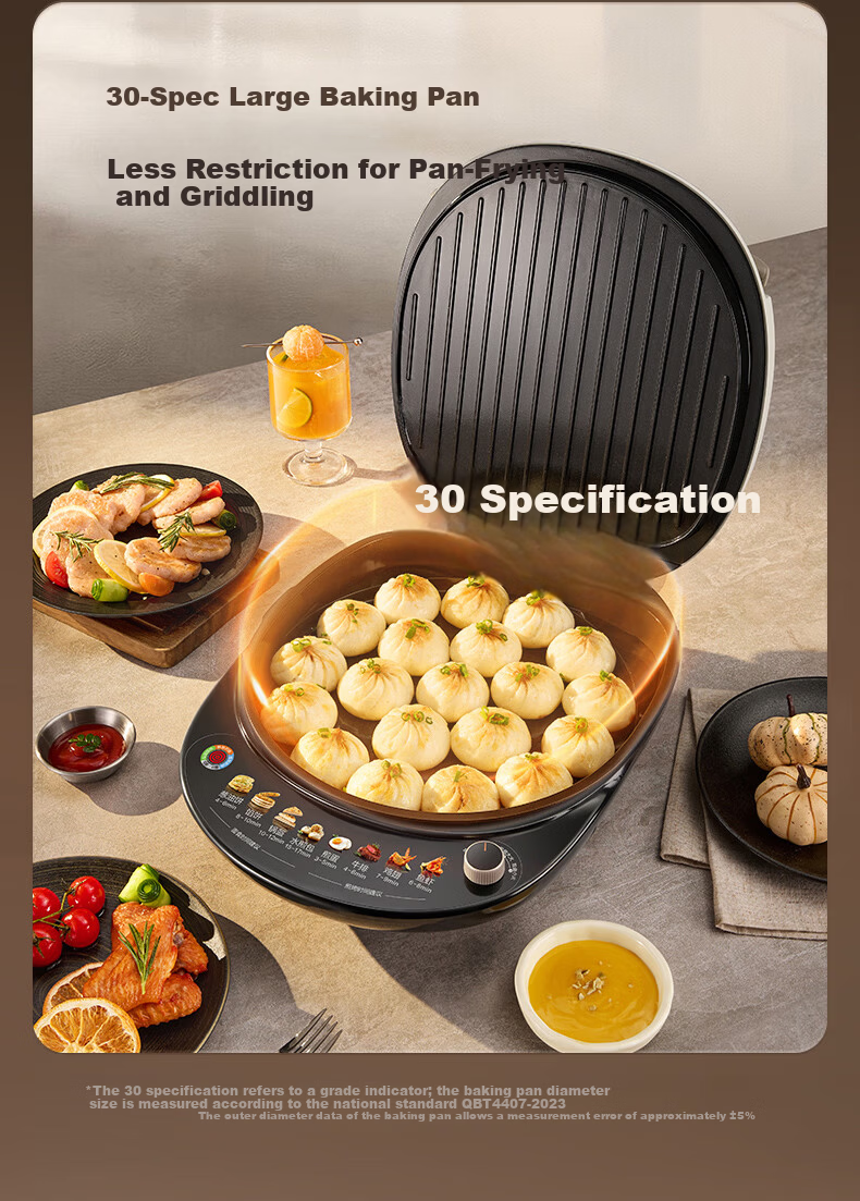 SUPOR Electric Griddle 0 Fluorine Titanium Ceramic Removable Upper and Lower Plates Double-Sided Heating Pancake Maker Breakfast Grill Antibacterial Coating JJ30RQ810 10