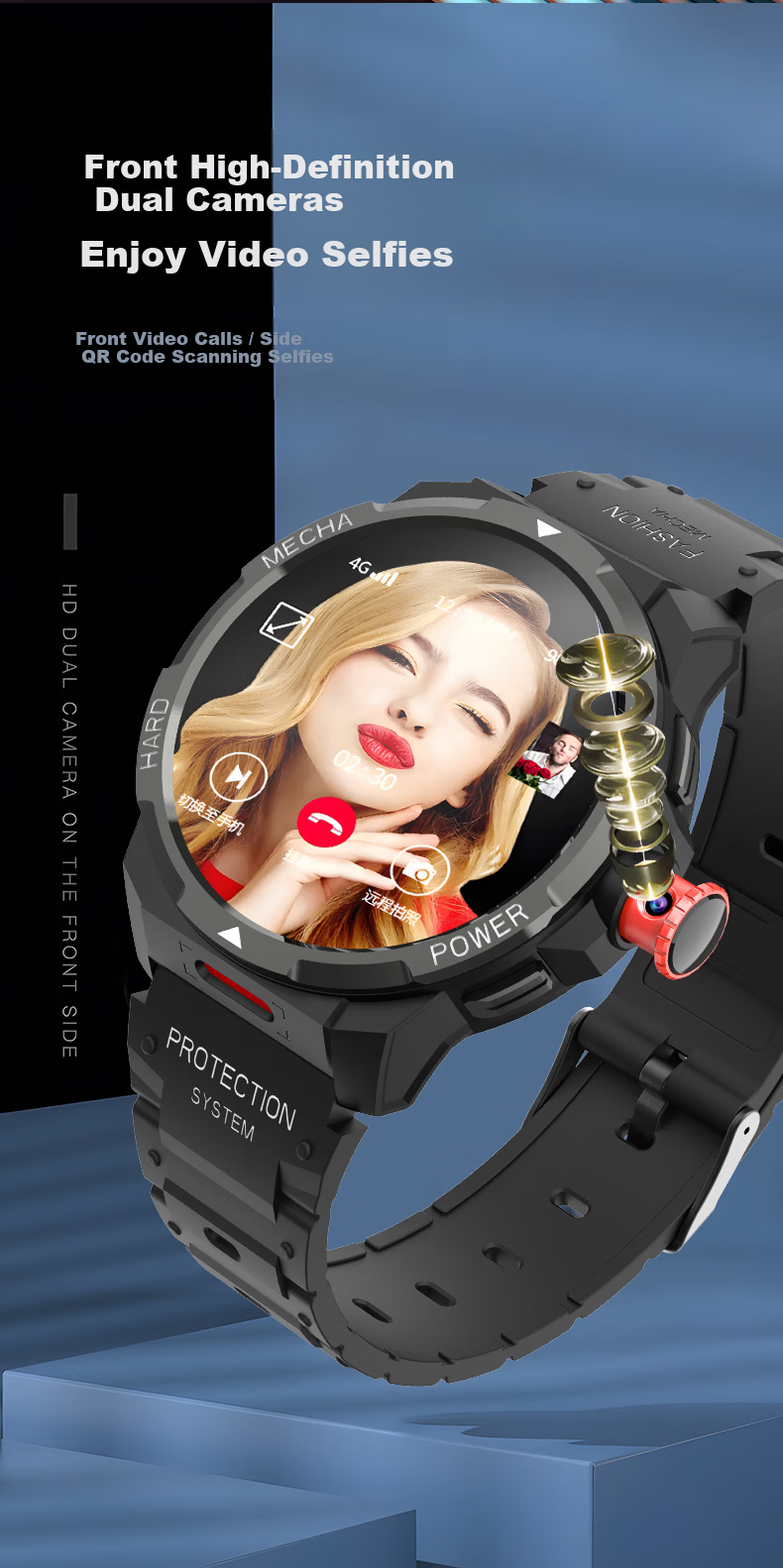 HUWXMAXI Smart Phone Watch for Kids and Teens 12-18 Years Old with SIM Card, GPS Locator for Middle and High School Students 9