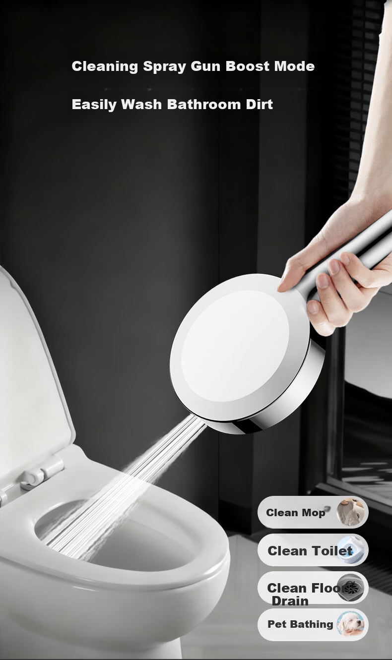 MUGE High Pressure Shower Head Powerful Water Flow Universal Single Head Handheld Bathroom Shower Sprayer 8