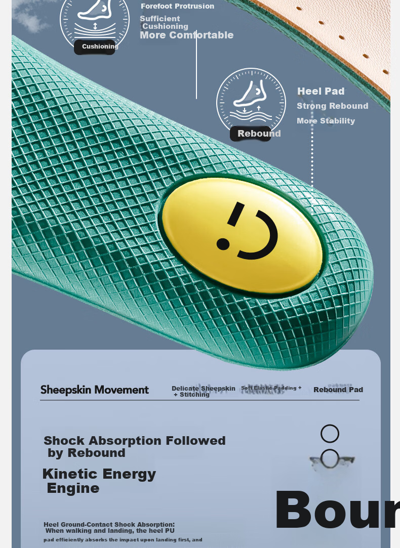 MINISO Sheepskin Insoles Sweat-Absorbing Breathable Shock-Absorbing Soft Anti-Odor Durable Comfort Insoles Size 39-40 10