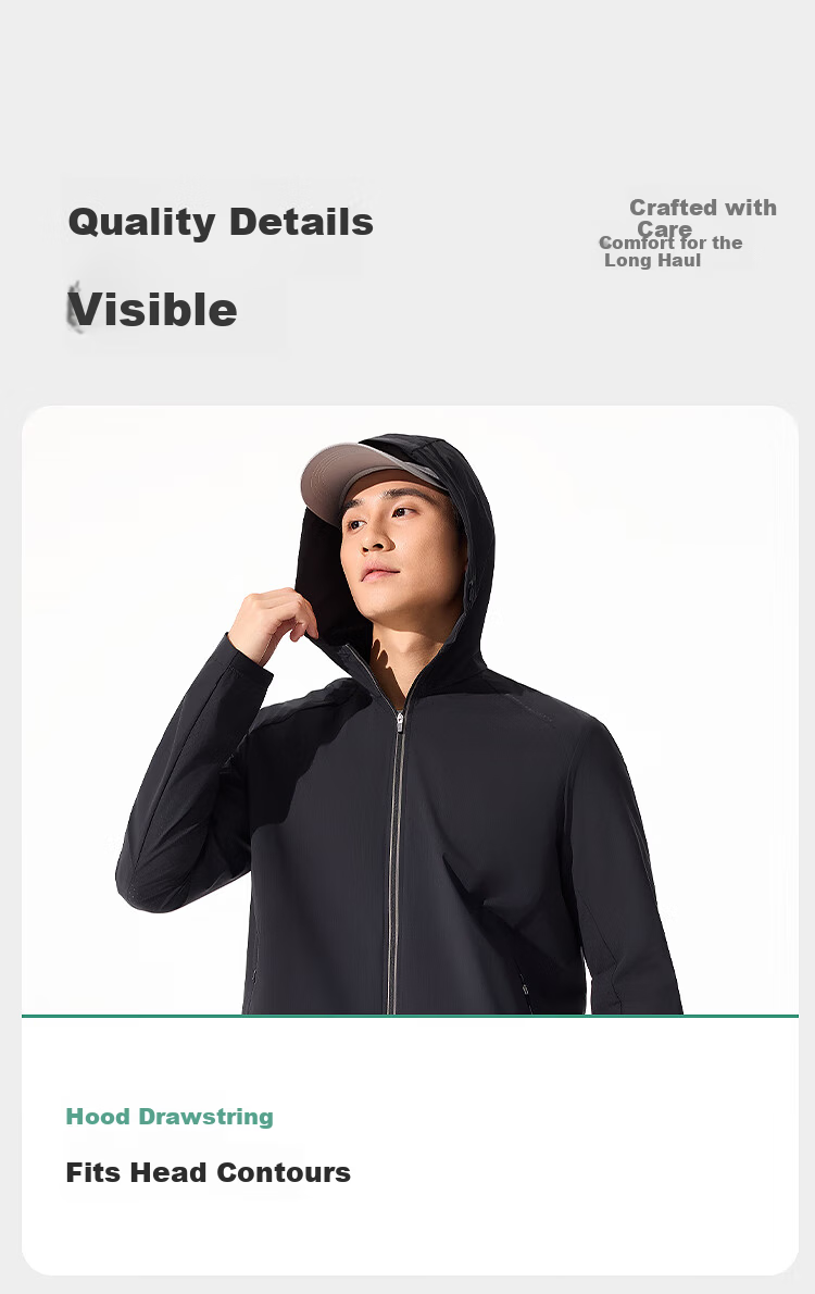 Bosideng Summer Casual Sports Original Yarn Sun Protection Jacket for Men UPF100+ UV Protection Loose Travel Coat 19