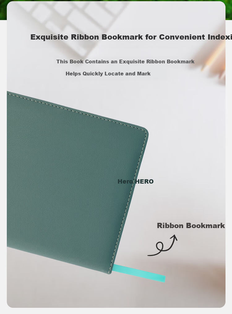HERO New A5 Business Notebook Thickened Hard Cover Soft Leather Simple High-End Gift Meeting Portable Office Stationery Lined Detachable Diary Journal Binder 5