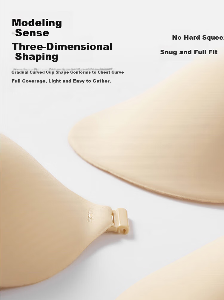 Cosmo Lady Bridal Strapless Invisible Push-Up Bra Adhesive Silicone Nipple Covers for Wedding Dress 9