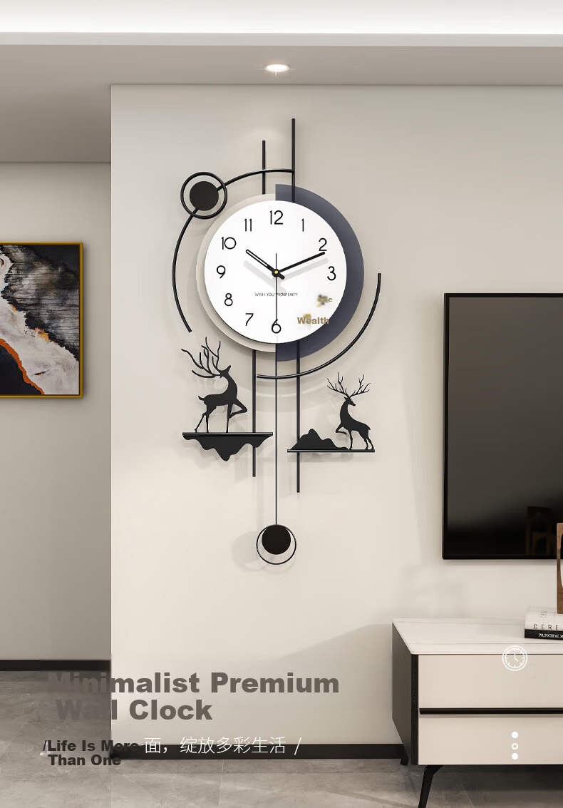 Jiujuda 2026 New Living Room Wall Clock High-End Creative Light Luxury Style Home Decorative Large Wall Clock 1