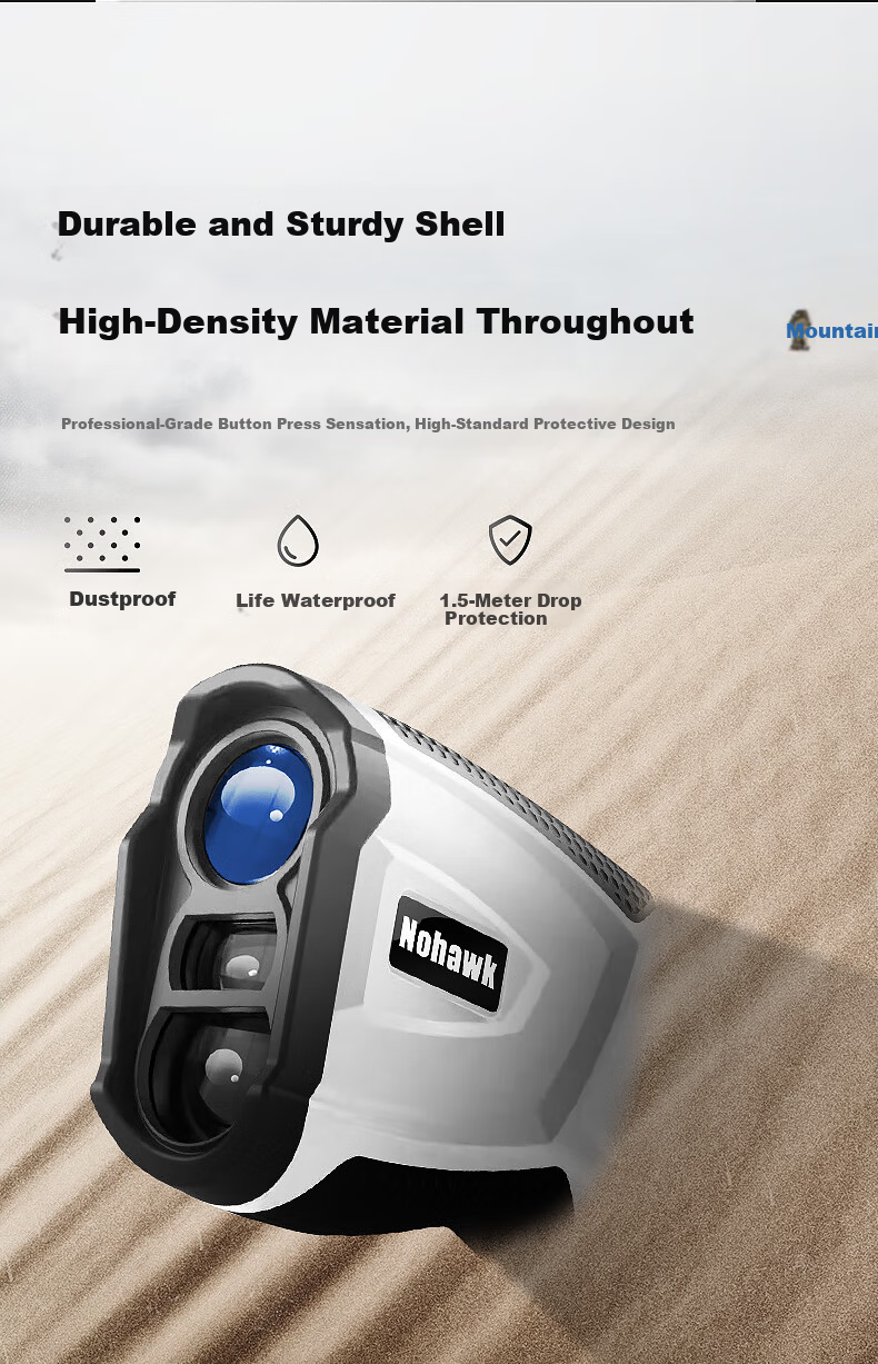 Nohawk Laser Rangefinder Telescope Golf Distance Measurer 600M Range/Angle/Height/Speed + Golf 8