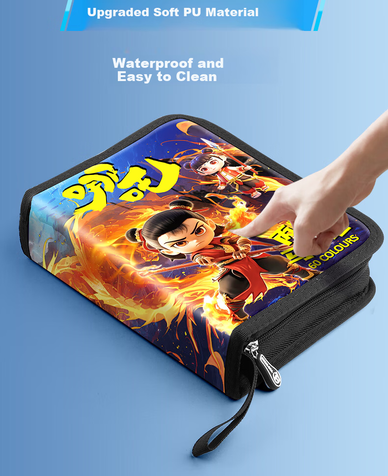 Yuji Nezha Children's Washable Acrylic Markers for Kids Art Class Essential Drawing Pens 24-Color Durable Anti-Drop Paint Markers with Pencil Case 6