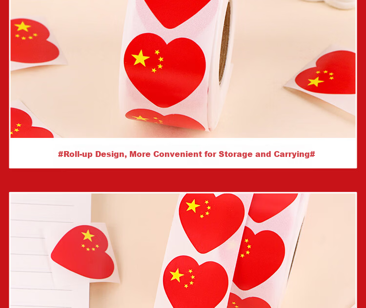E-Muguo Small National Flag Stickers National Day Decoration Flag Face Stickers Small Red Flag Decoration Patriotic Stickers 200 Pieces 9