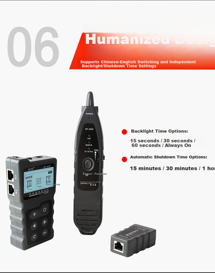Smart Mouse NF-8209 Multifunctional Cable Tracing Mode Length Breakpoint Tester Line Finder Tracer 10