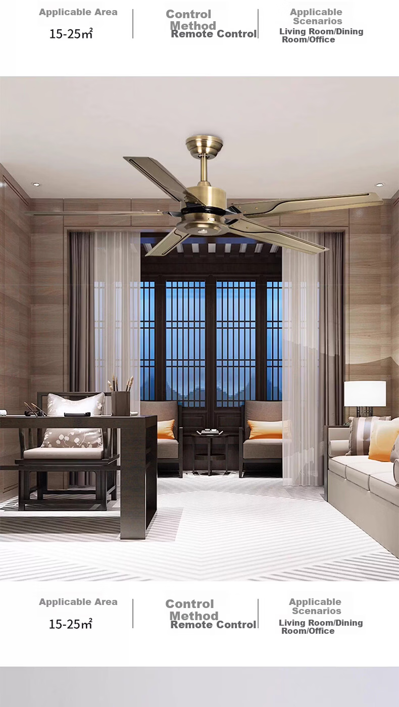 AUX Ceiling Fan Light Integrated Inverter High Wind Quiet Fan Lamp Living Room Ceiling Light 4