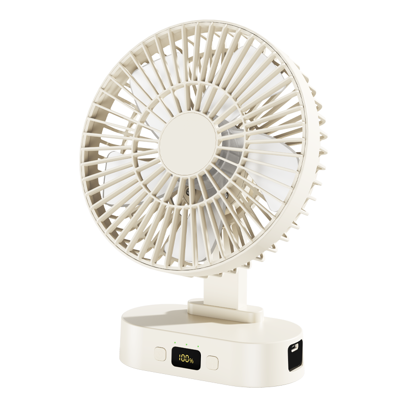 Capeden Desktop Small Fan High Power Silent Large Capacity Long Battery Life Portable Rechargeable Student Dorm Office Outdoor Camping Fan 5000mAh Z01 White
