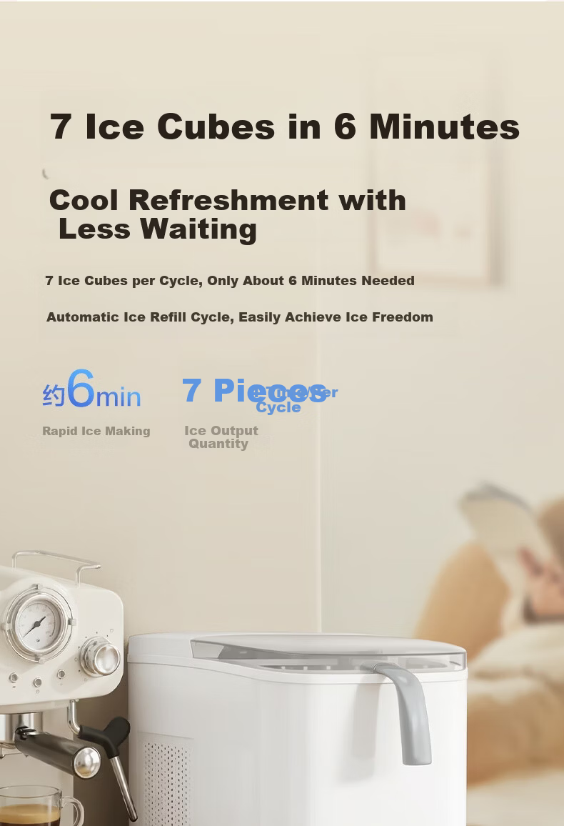 Deli LD670 Mini Portable Home Ice Maker Small Power Automatic Bullet Ice Machine for Dormitory New Arrival 7