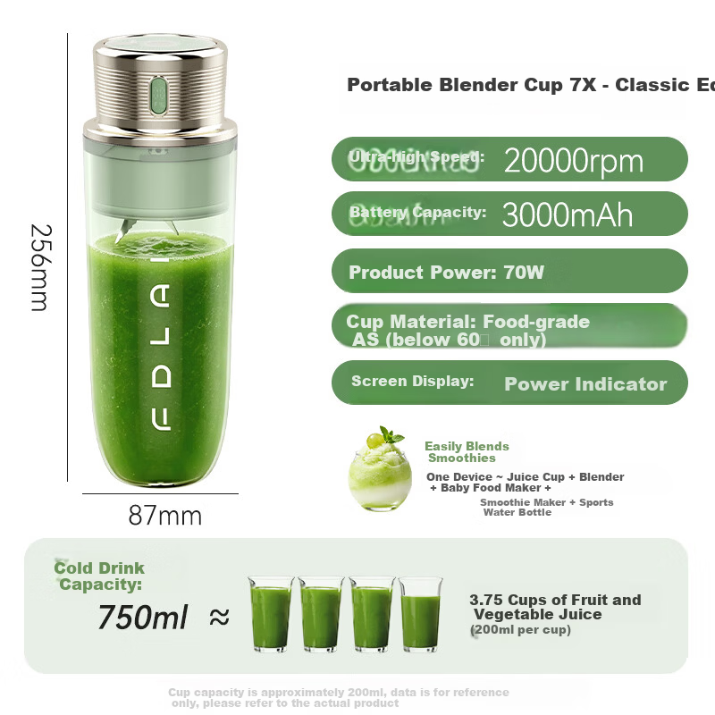 Fudilai [Price Protection 618] Juicer Cup Portable Lightweight Blender Juicer Household Mini Direct Drinking Fruit Juice Machine Fully Automatic Electric Small Fruit and Vegetable Smoothie Mixer Cup