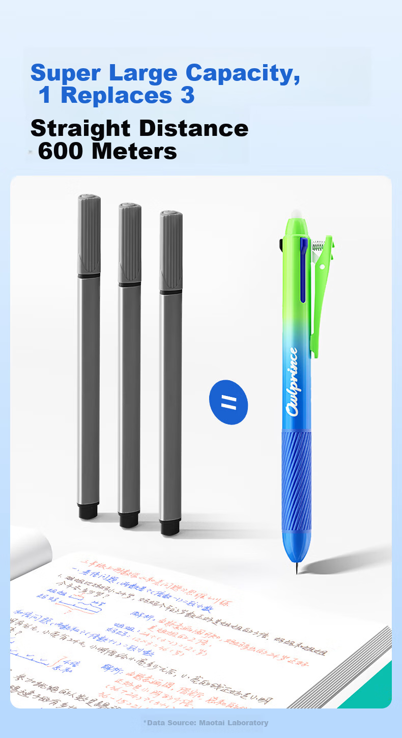Mao Prince Erasable Gel Pen Multicolor Retractable Pen Blue Red Black School Office Stationery Shimmering Green 9