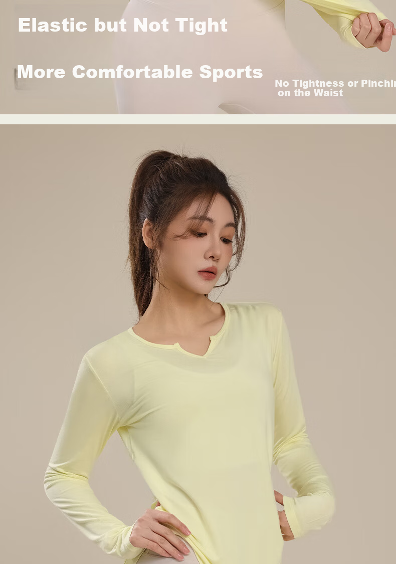 Free Style Yoga Shirt for Women Spring Autumn New Running Fitness Quick-Dry Top Pilates Sports Loose Long Sleeve T-Shirt 5