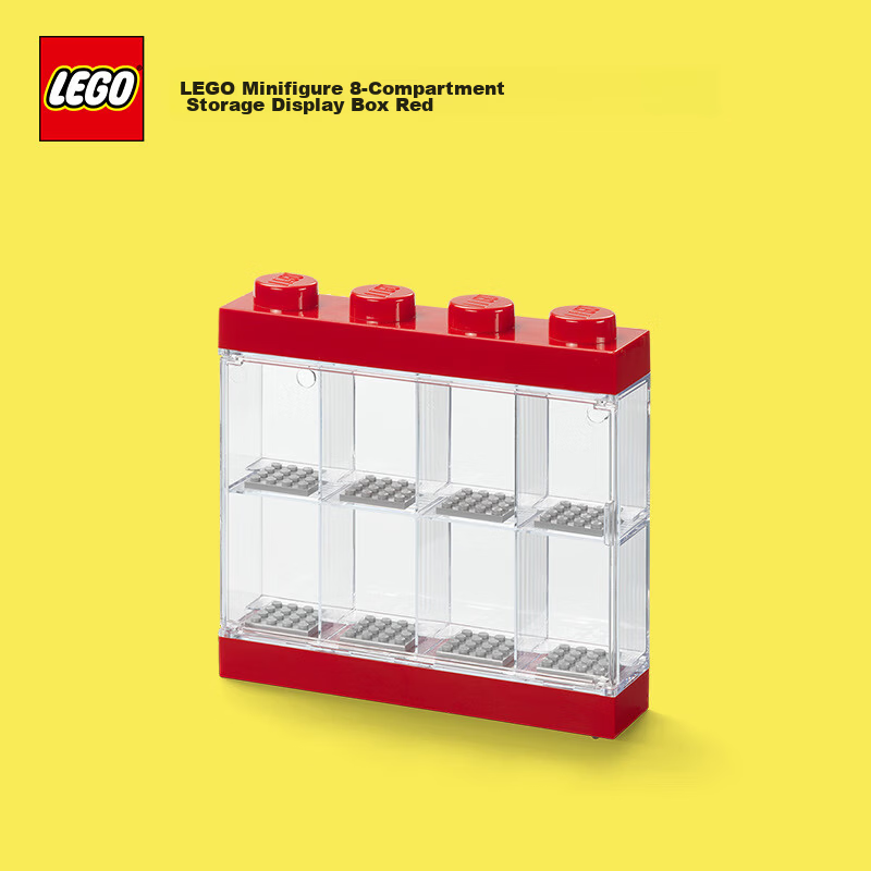 LEGO® Minifigure Storage Display Box Dustproof Head Case 8 Compartments Red Birthday Holiday Gift 1