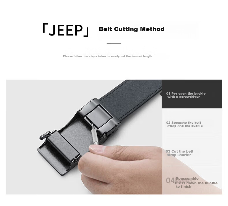 JEEP Men's Genuine Leather Automatic Buckle Belt 2026 New High-End Waistband Gift for Boyfriend Husband 8