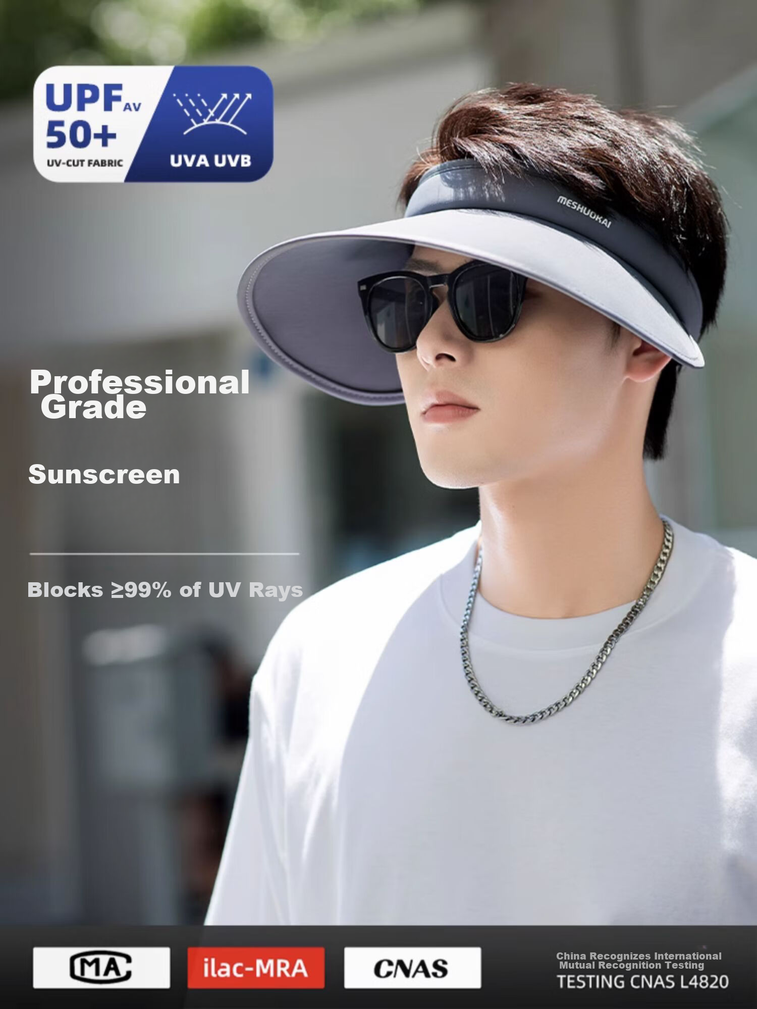 Ousen Wide Brim Sun Protection Hat for Men, Outdoor UV-Resistant Summer Visor Sun Hat, Outdoor Sports Sunshade Hat with Face Protectio 1