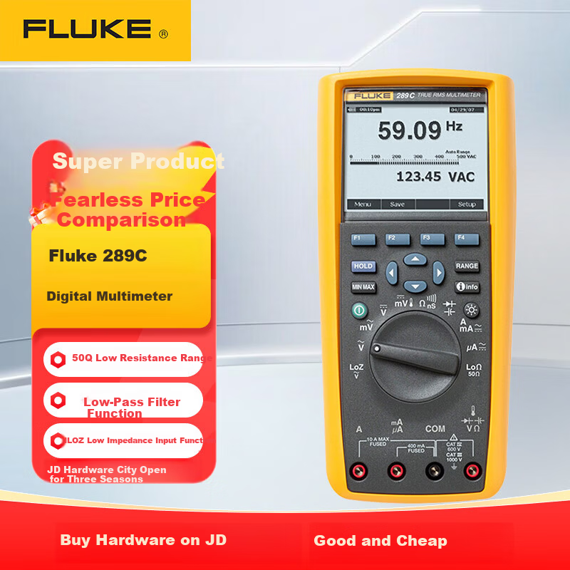 FLUKE 287/CN True RMS Electronic Data Logging Digital Multimeter 4.5-Digit High Precision Electrical Tester