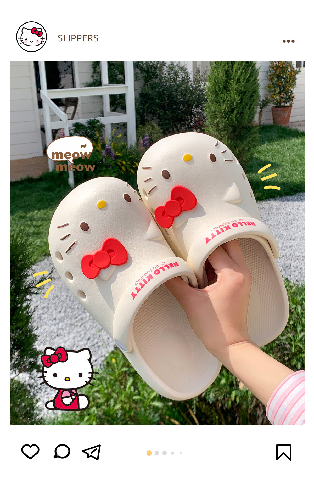 Runrou Women's Summer 2026 New Hello Kitty Thick Sole Height Increasing Outdoor Beach Shoes Non-slip Closed Toe Sandals 1