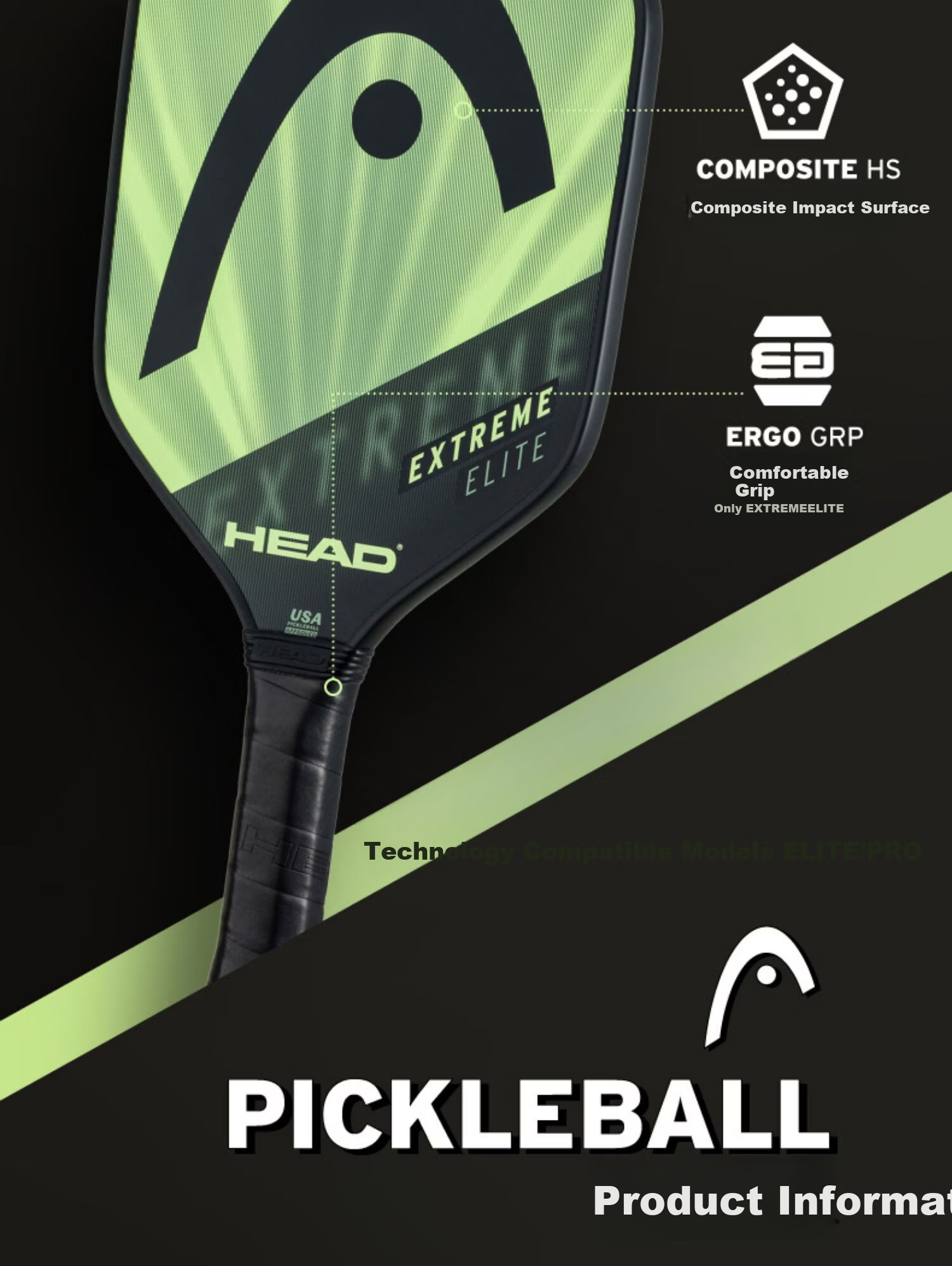 HEAD PICKLEBALL EXTREME Series Carbon Fiber Paddle 5