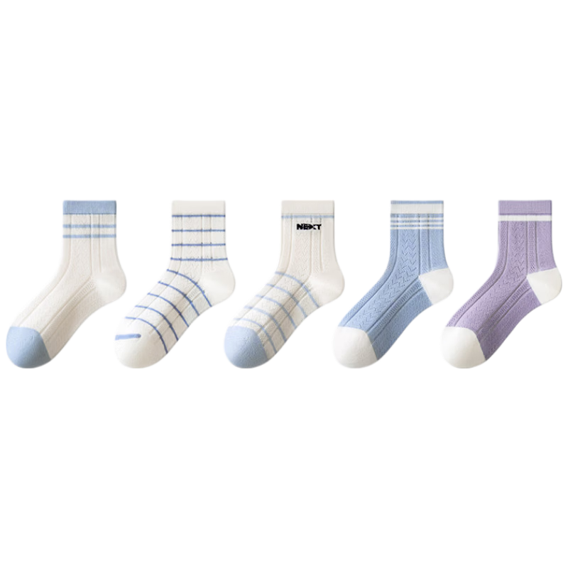 Cotton Full Children's Socks Summer Thin Boys Pure Cotton Antibacterial Mite-Resistant Breathable Mesh Striped Mid-Calf Socks