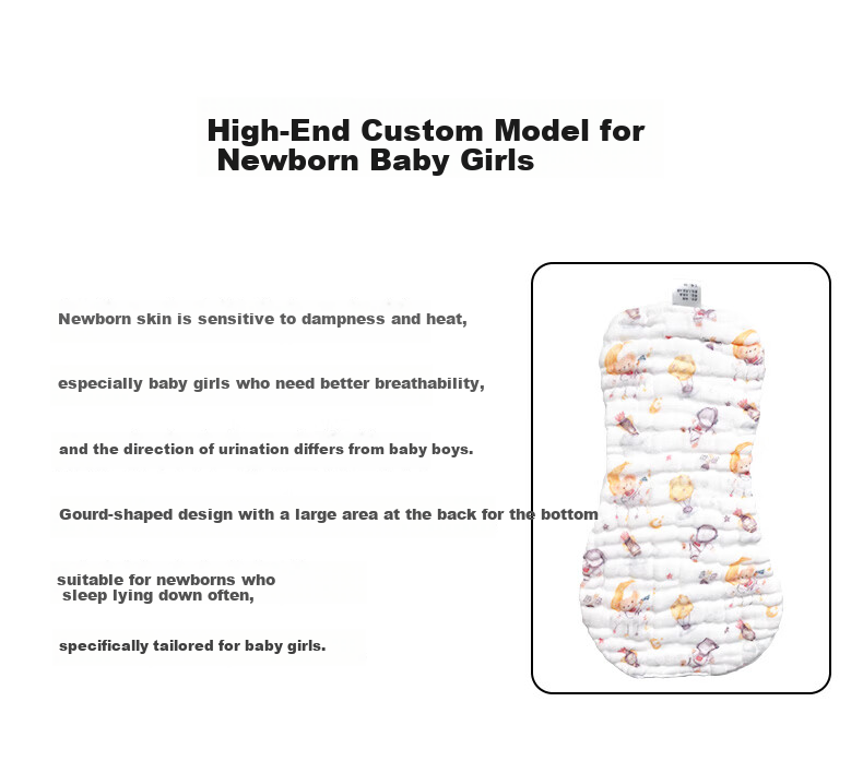 Bledilait Unisex Baby Diapers Cotton Gauze Newborn 10-Layer Washable Cloth Diapers 6-Pack Size M 2