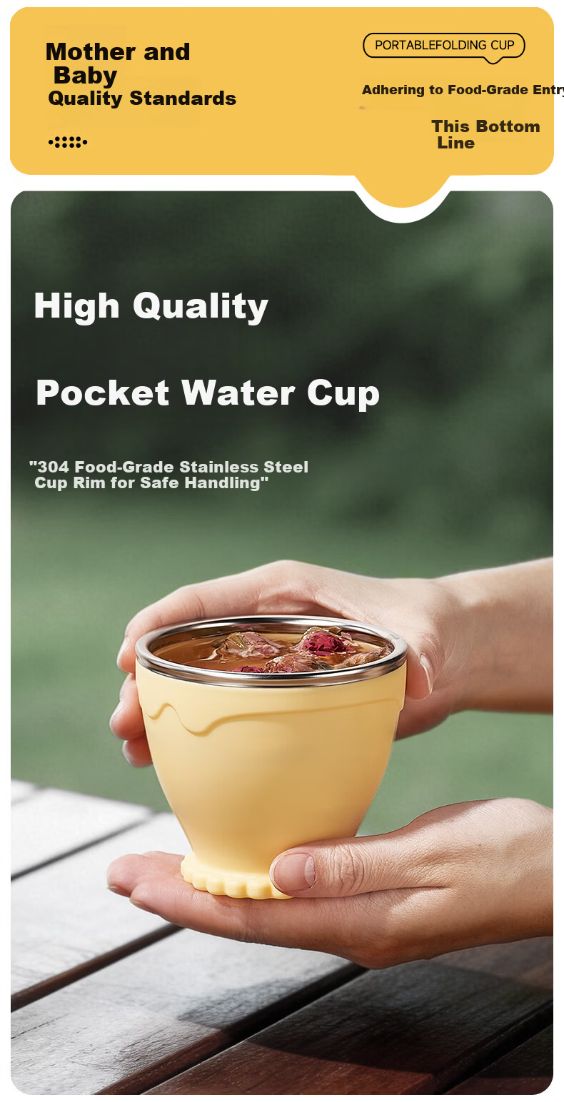 Beedoll Children's Day Gift Water Bottle Summer Portable Foldable Drinking Cup Pocket Cup Strawberry Pink 5