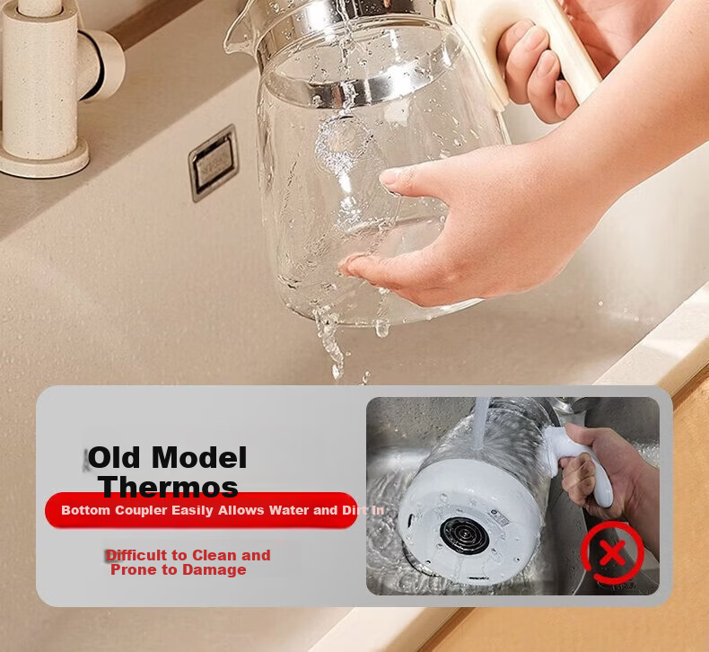 HeWu Full Glass Temperature-Controlled Kettle Baby Thermostat Kettle Milk Warmer Baby Formula Warmer Electric Hot Water Kettle 15