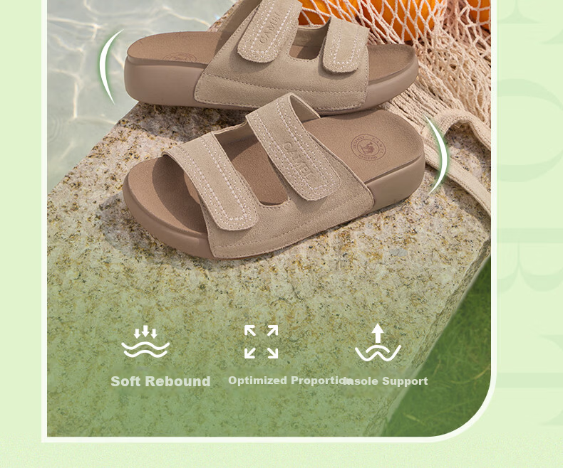 CAMEL Women's Casual Double Strap Sandals L26M504056 Coffee Color Size 37 3