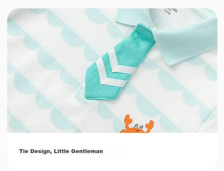 Balabala [balaOne] Baby Romper Infant Jumpsuit 2026 Polo Collar Gentleman Style Fashionable 4