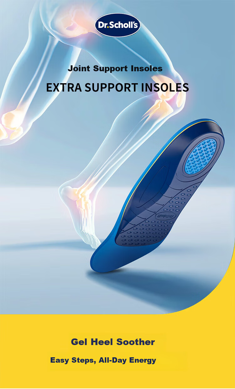 Dr. Scholl's US Imported Knee Joint Support Athletic Insoles Arch Support Soft Cushioned Shock Absorption Comfortable Long-Standing Relief 13