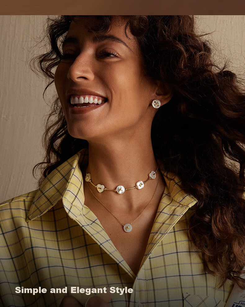 HEFANG Mother-of-Pearl Button Clavicle Necklace Luxury High-End Jewelry [Birthday Gift for Girlfriend Wife] 7