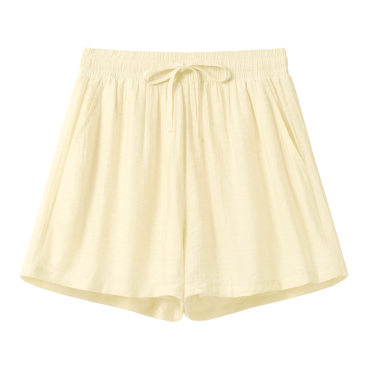 MINISO Women's Linen Shorts Summer 2026 New Popular Five-Point Wide-Leg Pants Skin-Friendly Comfortable Loose Casual Pants