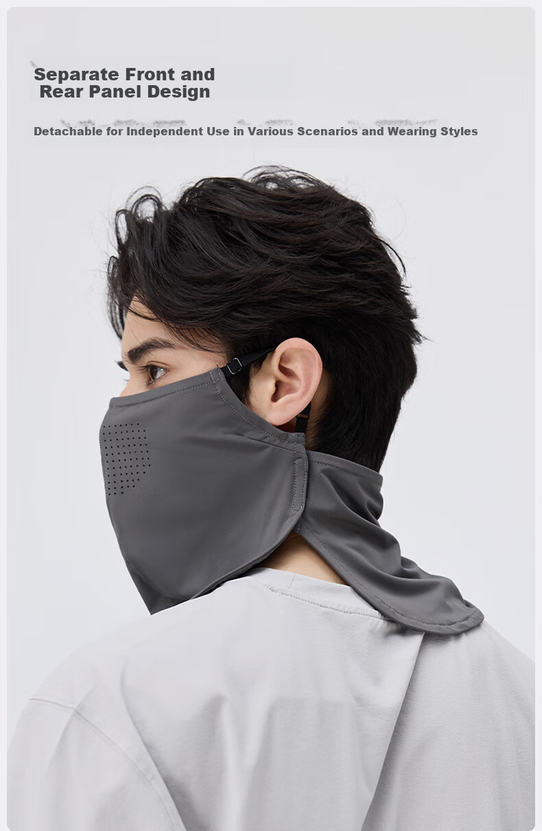 MISSION UV Ice Silk Sunscreen Face Mask Men's Cycling Mountaineering Summer UV Protection Sunshade Neck Guard Full Face Breathable Sunscreen Mask 7