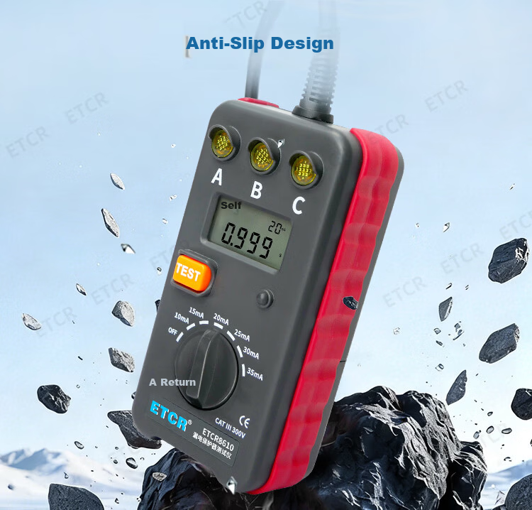 ETCR8610RCD Leakage Circuit Breaker Tester Socket Tester 3