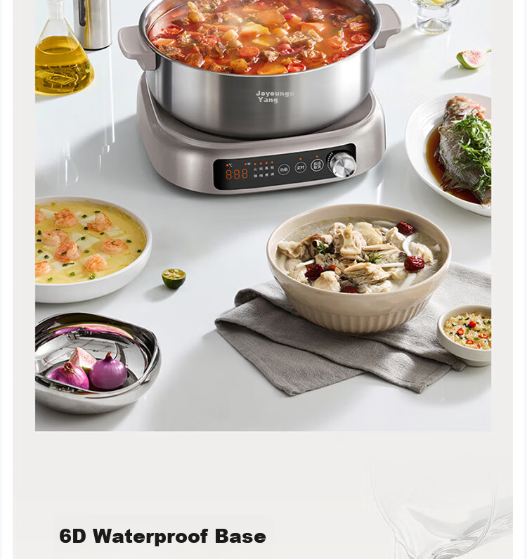 Joyoung 6L Household Detachable Multi-Functional Electric Hot Pot Stainless Steel IH Electric Cooker HG60-GN12 23