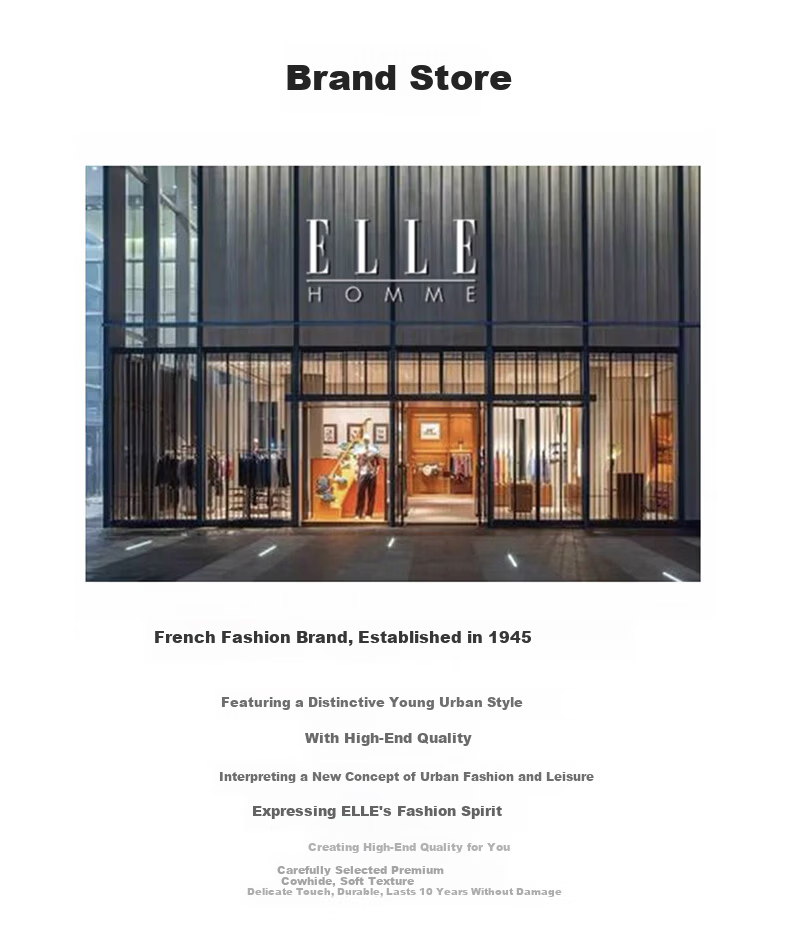 ELLE HOMME French Brand Men's Genuine Leather Belt Automatic Buckle Top Layer Cowhide Waist Belt Gift Box Birthday Gift for Boyfriend 17