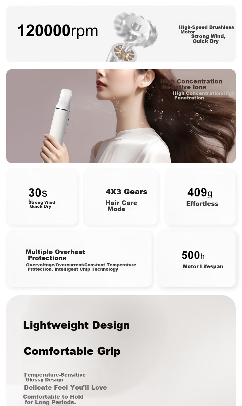BAIR High-Speed Hair Dryer Fast Drying Home Use Negative Ion Hair Care Powerful Blow Dryer Birthday Gift T3 2