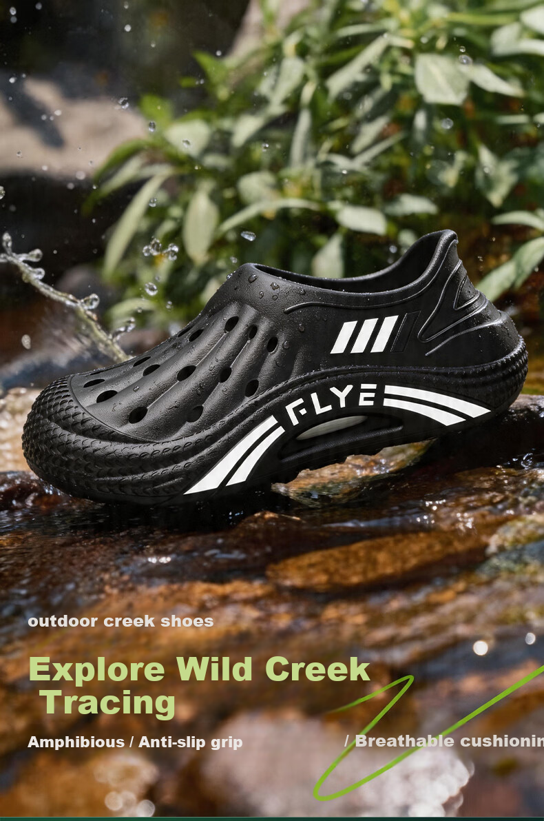 MEXICAN Outdoor Men's Summer EVA Thick Sole Non-Slip Creek Hiking Breathable Clogs Green 42-43 1