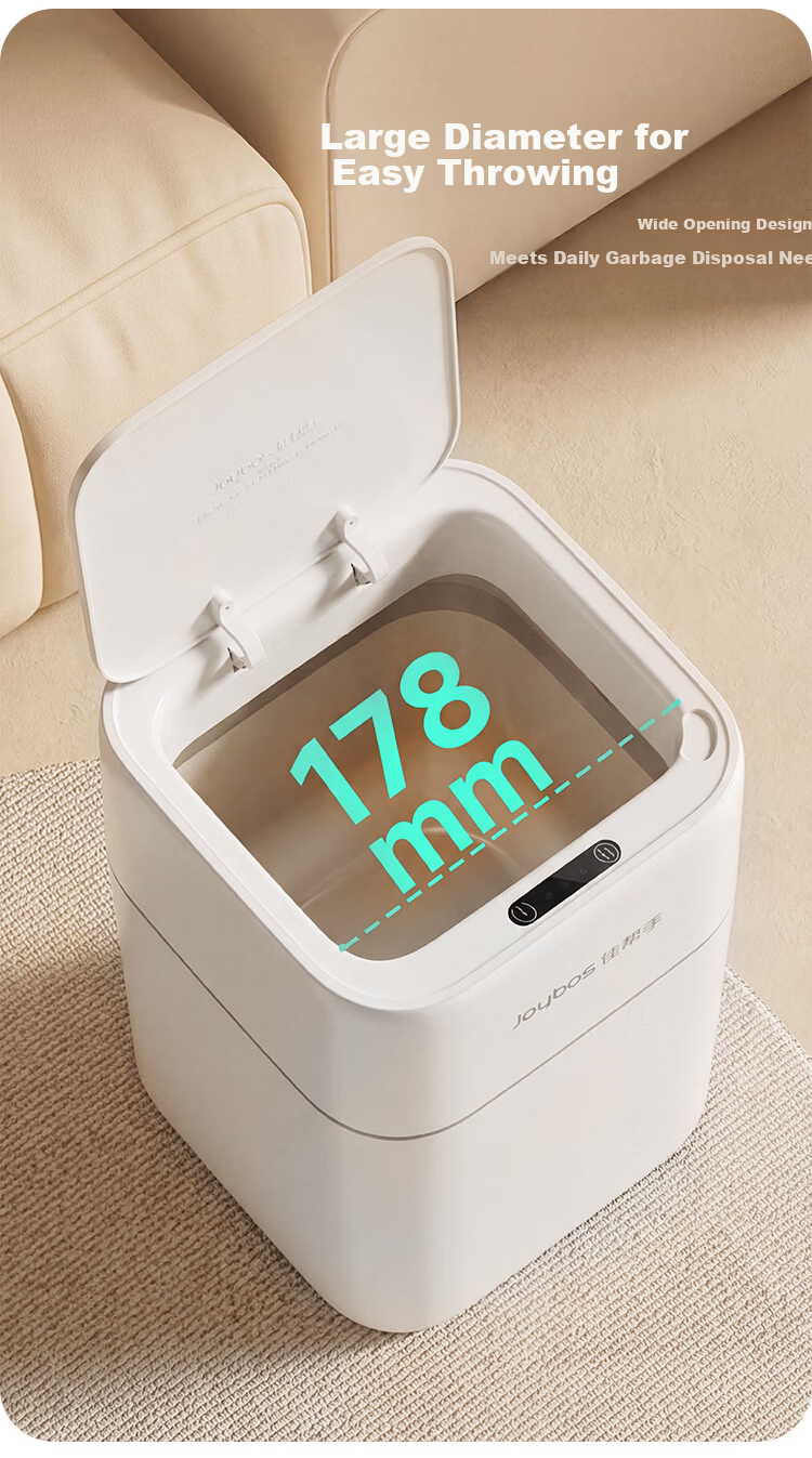 Jiabangshou Smart Sensor Trash Can 9.3L Large Covered Household Living Room Bedroom Kitchen Bathroom Office 9
