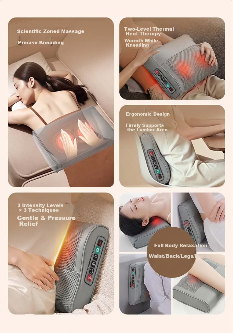 KONKA Waist Massager Shoulder Neck Back Lumbar Muscle Strain Female Cervical Lumbar Cushion Kneading Office Waist Support Practical Birthday Dragon Boat Festival Father's Day Gift for Men and Women Da 11