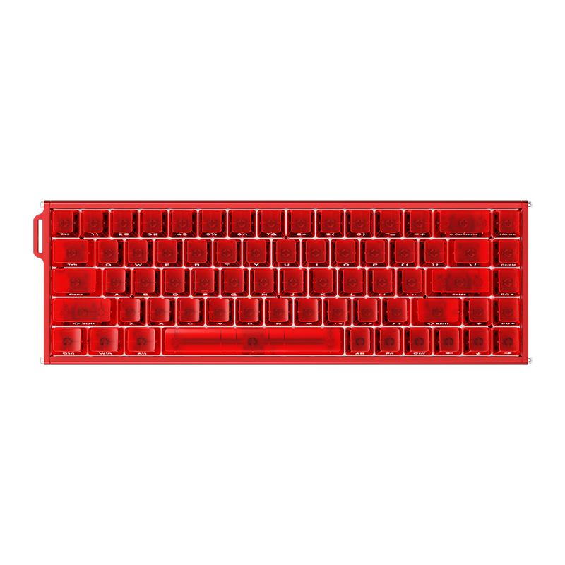 AJAZZ ALUX68AIR Tri-Mode Magnetic Switch Keyboard CNC Aluminum RT0.01 Dual 8K Polling Rate 68-Key Hot-Swappable Gaming RGB Magnetic Switch Hollow Red Transparent