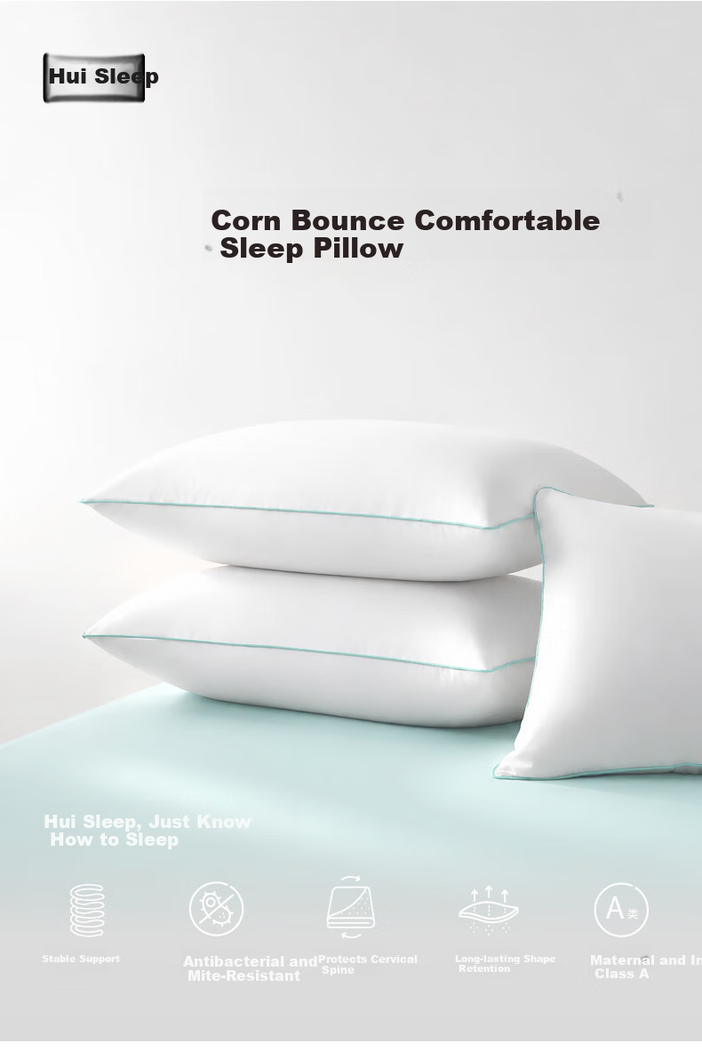 Huisui Corn Elastic Pillow Antibacterial Mite-Resistant Class A Adult Home High Resilience Pillow Core Single Pair Pack of 2 1