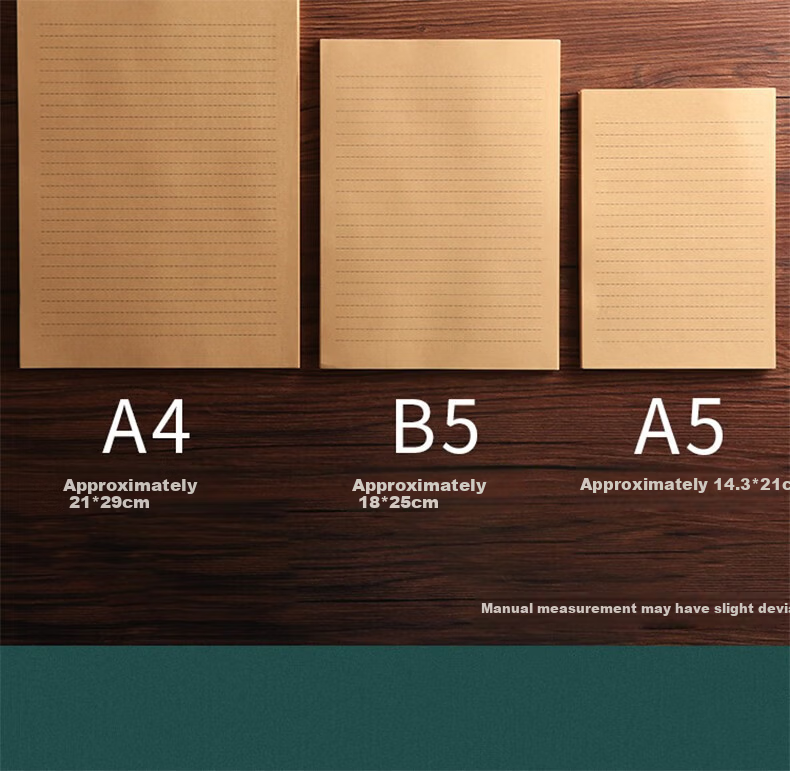 Dailuotang A5 Kraft Paper Lined Letter Paper Vintage Thick Notebook Retro Style Handwritten Letter Stationery Simple Artistic Fresh Design Thank You Letter Qixi Festival Love Letter Paper Teacher's Da 12