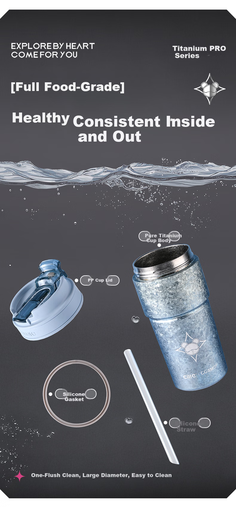 Cille Pure Titanium High-Value Coffee Cup Insulated Thermal Titanium Mug Office Water Cup Birthday Gift for Girlfriend 11