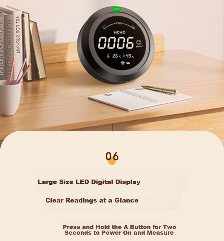 Cexiaofei Formaldehyde Detector High-Precision Professional Home Air Quality Gas Tester PTH-2 9