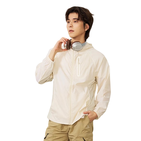 Langsha Men's Sunscreen Jacket Spring Summer Ice Silk Cooling UV Protection Lightweight Breathable Outdoor Sports Coat