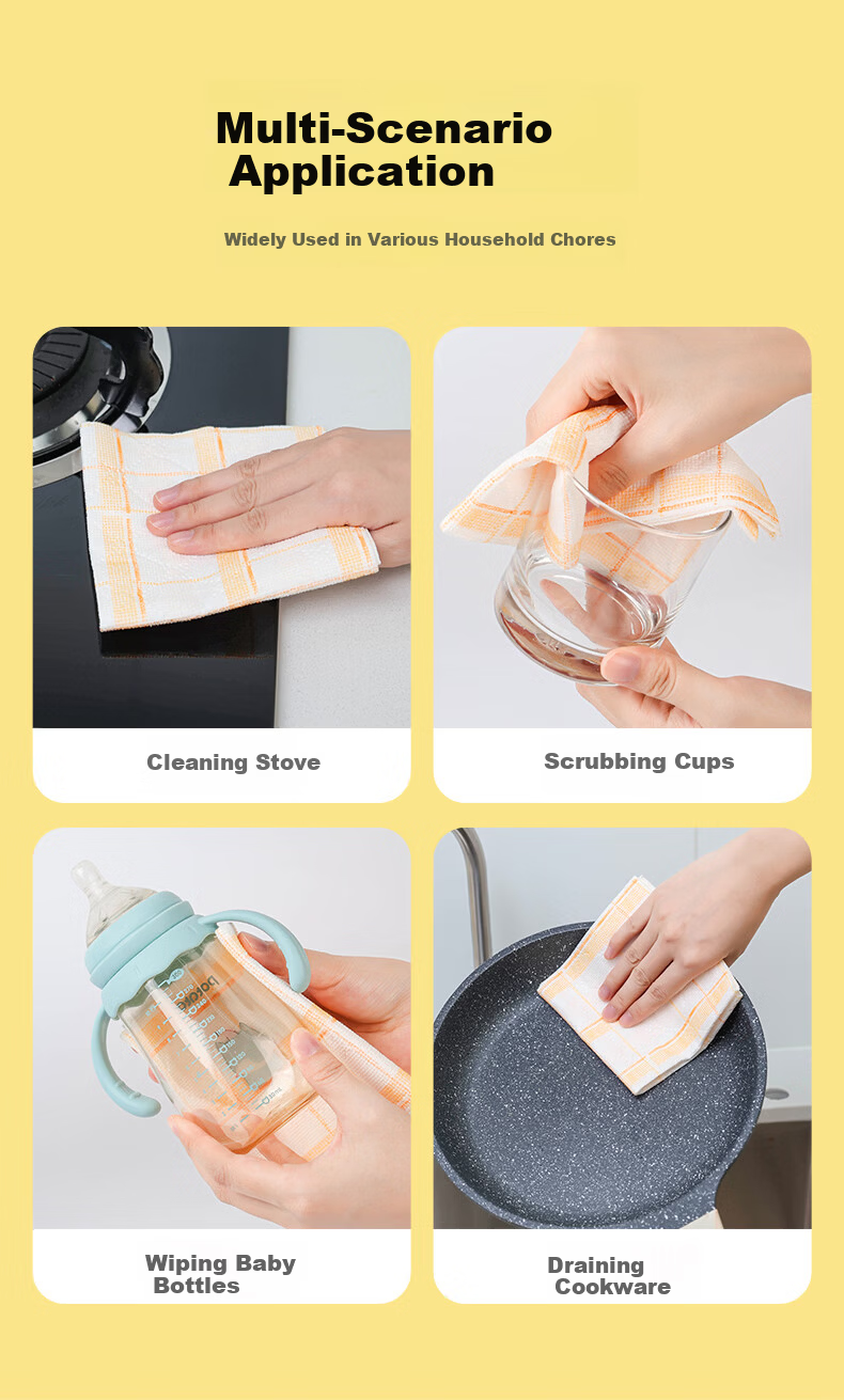 Grace Lazy Cleaning Cloth 25x25cm 45 Sheets Weekly Disposable Kitchen Dishwashing Cloth Lint-Free 13