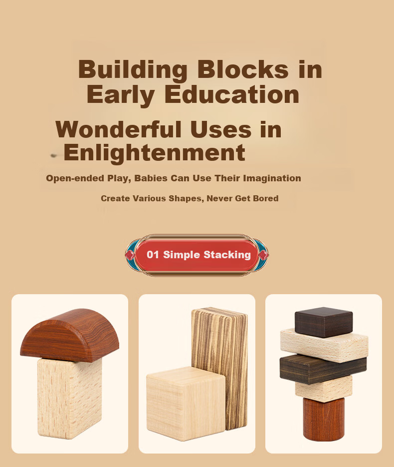 Genius Road City Theme Large Building Blocks for 0-3 Year Old Babies and Toddlers - Children's Day Gift Wooden Educational Toy 5